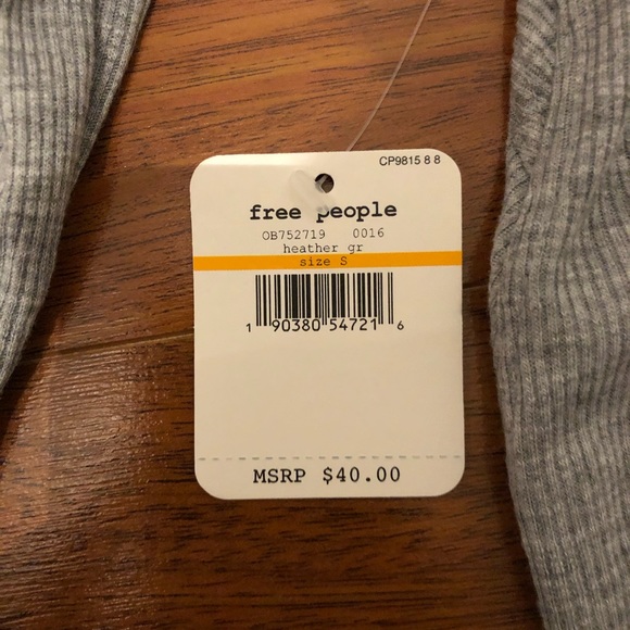 ❌SOLD❌NWT Free People Rock the Boat Gray Tee - Picture 4 of 4